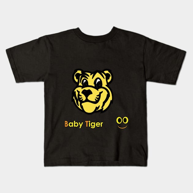 tiger kid Kids T-Shirt by Qmega